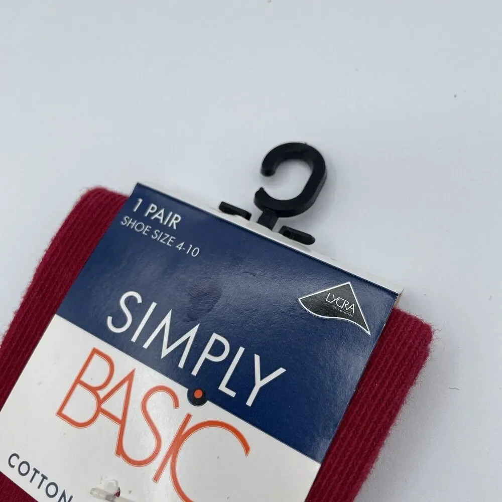 Simply Basic NOS Red Crew Socks Pima Cotton Blend Child Kids 4-10 90’s Fred VTG